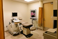 An ultrasound room at the UIHC–Iowa River Landing clinic.